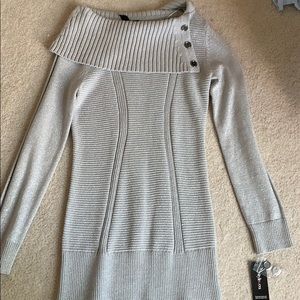 silver long sleeve sweater